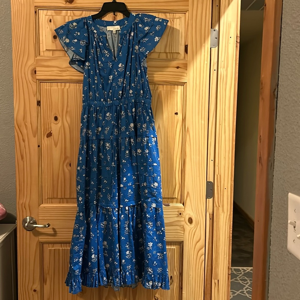 Blue Maxi Dress 49” shoulder to hem